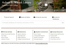 Tablet Screenshot of library.lclark.edu